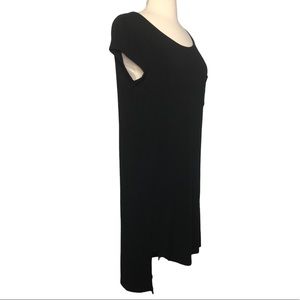 Nicole Miller LBD Black Shift Dress Summer Beach Travel Witchy Asymmetric Size M